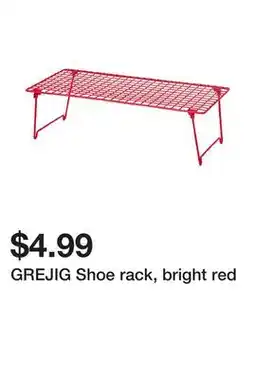 Ikea GREJIG Shoe rack, bright red offer