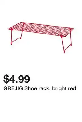 Ikea GREJIG Shoe rack, bright red offer