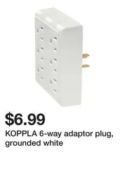 Ikea KOPPLA 6-way adaptor plug, grounded white offer