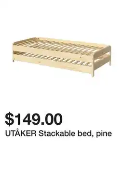 Ikea UTÅKER Stackable bed, pine offer