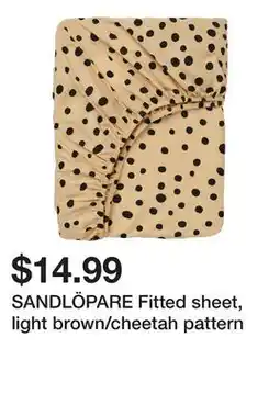 Ikea SANDLÖPARE Fitted sheet, light brown/cheetah pattern offer