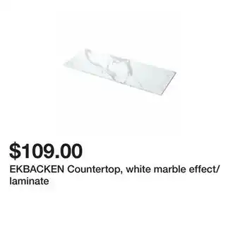 Ikea EKBACKEN Countertop, white marble effect/laminate offer
