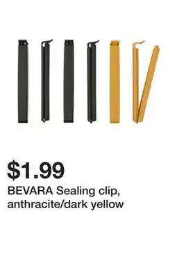 Ikea BEVARA Sealing clip, anthracite/dark yellow offer