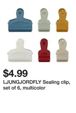 Ikea LJUNGJORDFLY Sealing clip, set of 6, multicolor offer