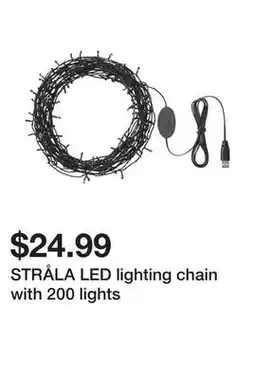 Ikea STRÅLA LED lighting chain with 200 lights offer