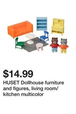 Ikea HUSET Dollhouse furniture and figures, living room/kitchen multicolor offer