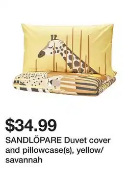 Ikea SANDLÖPARE Duvet cover and pillowcase(s), yellow/savannah offer