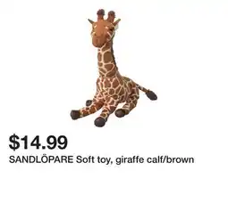 Ikea SANDLÖPARE Soft toy, giraffe calf/brown offer