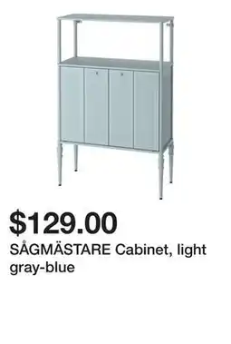 Ikea SÅGMÄSTARE Cabinet, light gray-blue offer