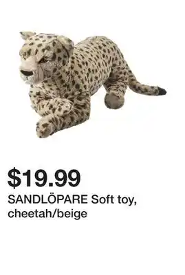 Ikea SANDLÖPARE Soft toy, cheetah/beige offer