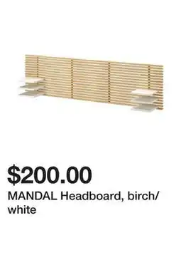 Ikea MANDAL Headboard, birch/white offer