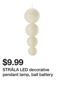 Ikea STRÅLA LED decorative pendant lamp, ball battery offer