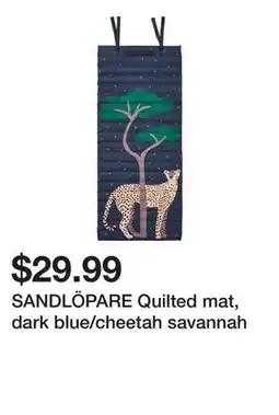 Ikea SANDLÖPARE Quilted mat, dark blue/cheetah savannah offer