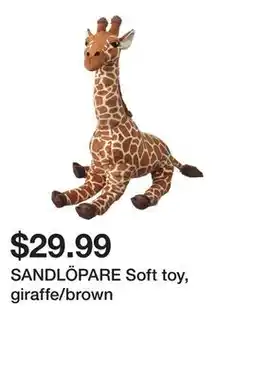 Ikea SANDLÖPARE Soft toy, giraffe/brown offer