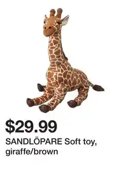 Ikea SANDLÖPARE Soft toy, giraffe/brown offer