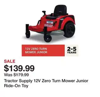 Tractor Supply Company Tractor Supply 12V Zero Turn Mower Junior Ride-On Toy offer