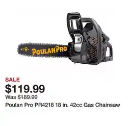 Tractor Supply Company Poulan Pro PR4218 18 in. 42cc Gas Chainsaw offer