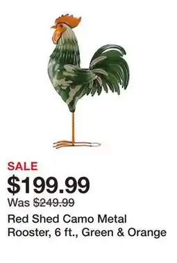 Tractor Supply Company Red Shed Camo Metal Rooster, 6 ft., Green & Orange offer
