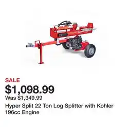 Tractor Supply Company Hyper Split 22 Ton Log Splitter with Kohler 196cc Engine offer