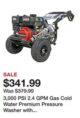 Tractor Supply Company 3,000 PSI 2.4 GPM Gas Cold Water Premium Pressure Washer with CRX210 Engine, 49-State offer