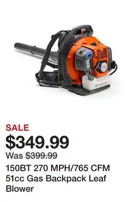Tractor Supply Company 150BT 270 MPH/765 CFM 51cc Gas Backpack Leaf Blower offer