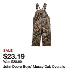 Tractor Supply Company John Deere Boys' Mossy Oak Overalls offer