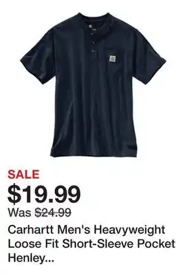 Tractor Supply Company Carhartt Men's Heavyweight Loose Fit Short-Sleeve Pocket Henley T-Shirt offer