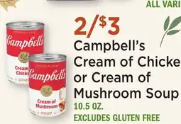 Heinen's Campbell's Cream of Chicken or Cream of Mushroom Soup offer