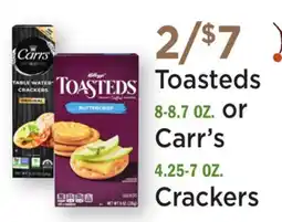 Heinen's Toasteds 8-8.7 OZ. or Carr's 4.25-7 OZ. Crackers offer