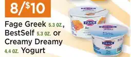 Heinen's Fage Greek 5.3 OZ., BestSelf 5.3 OZ. or Creamy Dreamy 4.4 OZ. Yogurt offer