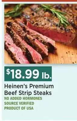 Heinen's Heinen's Premium Beef Strip Steaks offer