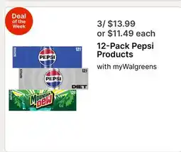 Walgreens 12-Pack Pepsi Products offer