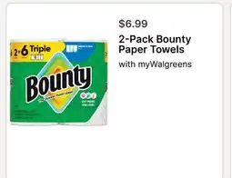 Walgreens 2-Pack Bounty Paper Towels offer
