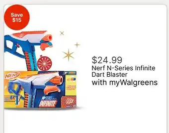 Walgreens Nerf N-Series Infinite Dart Blaster offer