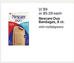 Walgreens Nexcare Duo Bandages, 8 ct offer