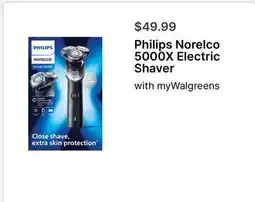 Walgreens Philips Norelco 5000X Electric Shaver with myWalgreens offer