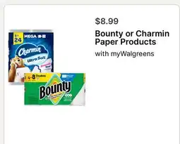 Walgreens Bounty or Charmin Paper Products offer