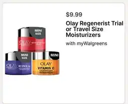 Walgreens Olay Regenerist Trial or Travel Size Moisturizers offer