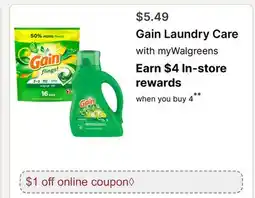 Walgreens Gain Laundry Care offer