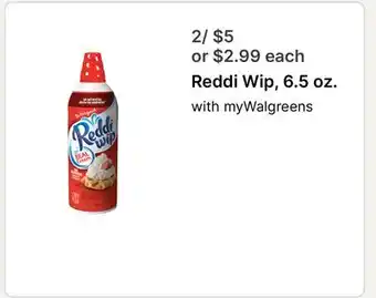 Walgreens Reddi Wip, 6.5 oz offer