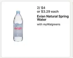 Walgreens Evian Natural Spring Water offer