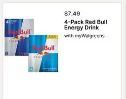 Walgreens 4-Pack Red Bull Energy Drink offer