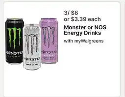 Walgreens Monster or NOS Energy Drinks offer