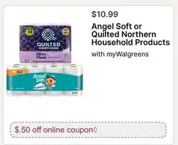 Walgreens Angel Soft or Quilted Northern Household Products offer