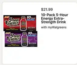 Walgreens 10-Pack 5-Hour Energy Extra-Strength Drink offer