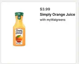 Walgreens Simply Orange Juice offer