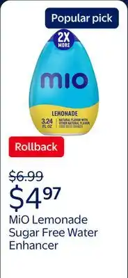 Walmart MiO Lemonade Sugar Free Water Enhancer with 2X More offer