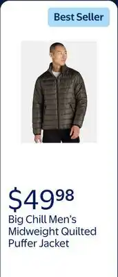 Walmart Big Chill Men's Midweight Quilted Puffer Jacket offer