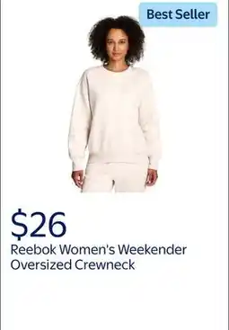 Walmart Reebok Women's and Women's Plus Weekender Oversized Crewneck offer