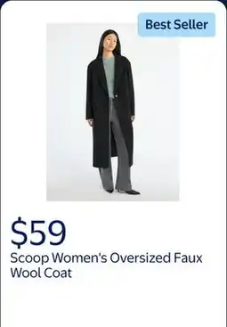 Walmart Scoop Women's and Women's Plus Oversized Faux Wool Coat, Heavyweight offer
